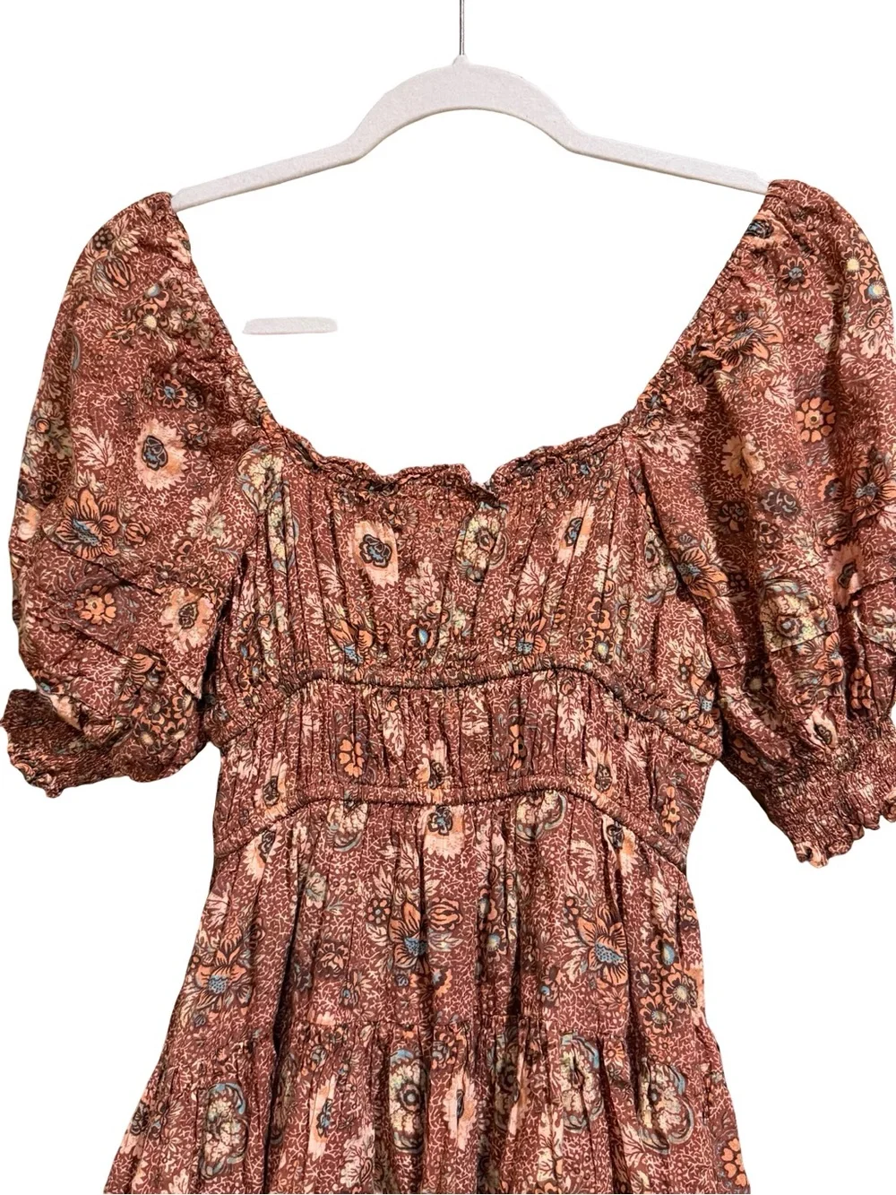 Ulla Johnson Juniper Dress Rosebud Floral Puff Sleeve Smocked Midi Dress Size 0 - Picture 6 of 13
